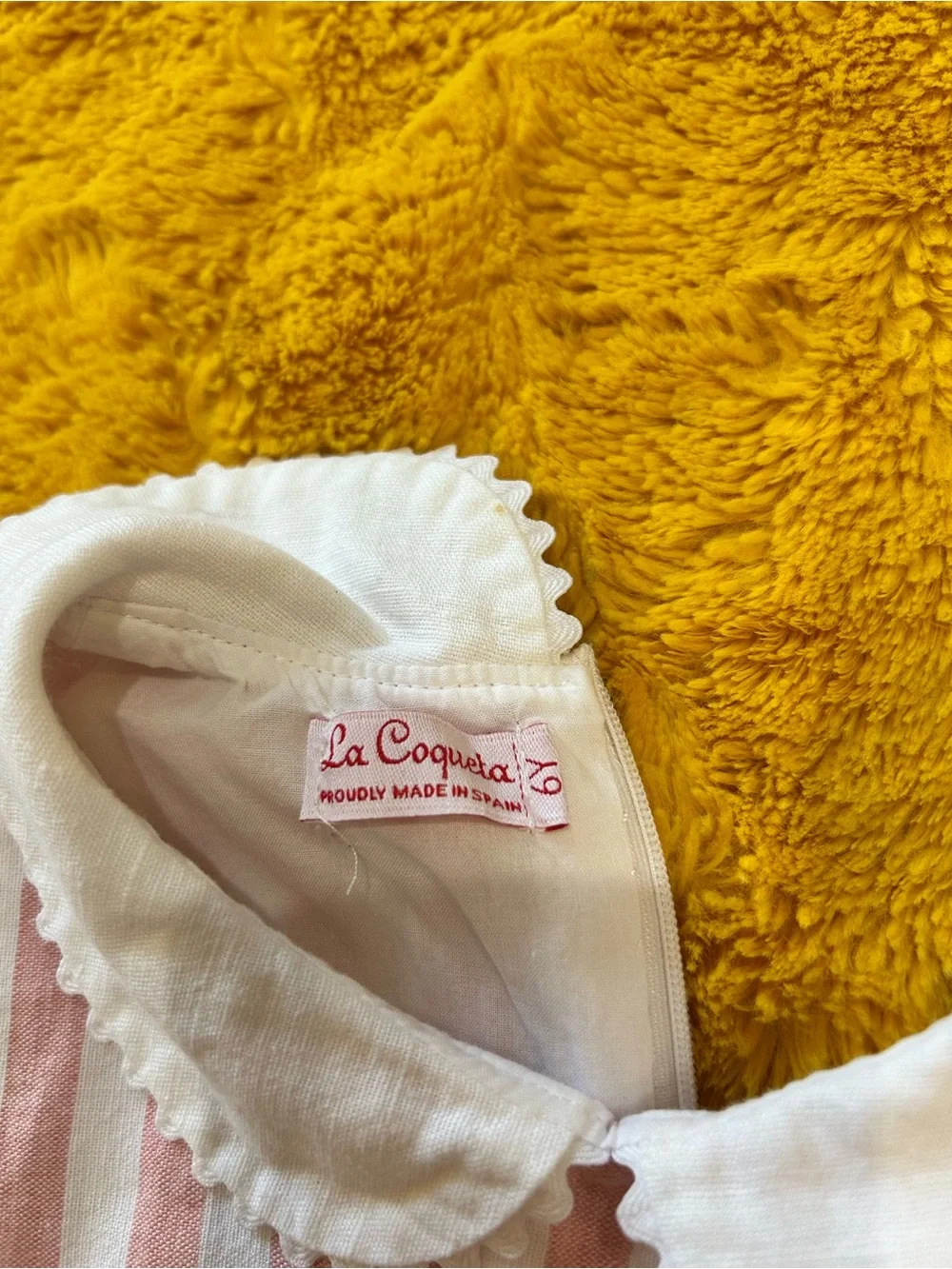 Striped Pink & White Girls' Sleeveless Romper with Peter Pan Collar EUC